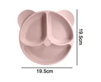 HOMEWE Silicone Plates for Toddlers Baby Plates  Dishwasher & Microwave Friendly Skidproof & Unbreakable Silicone Kids Plates - Pink