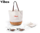 Vibes Barossa 2-Person Picnic Tote Bag Set - Natural/White