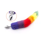 Colorful Faux Tail Women Metal Anal Butt Plug Adults Sex Toy Prostate Massager
