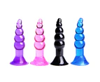 Unisex Pleasure Flexible Beads Anal Sex Toy Butt Plug Insert with Suction Cup-Pink