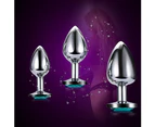 3 Pcs Small Medium Large Stainless Steel Anal Plug Dildo Sex Butt Plug for Women-Dark