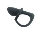 Silicone Men\'s Prostate Massager P-spot Anal Butt Plug Cockring Male Sex Toy-Black