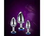 3 Pcs Small Medium Large Stainless Steel Anal Plug Dildo Sex Butt Plug for Women-Dark