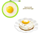 Fried Egg Mold for Frying Pan Egg Rings Silicone Pancake Mold Round Green Omelet Mold(Circle)