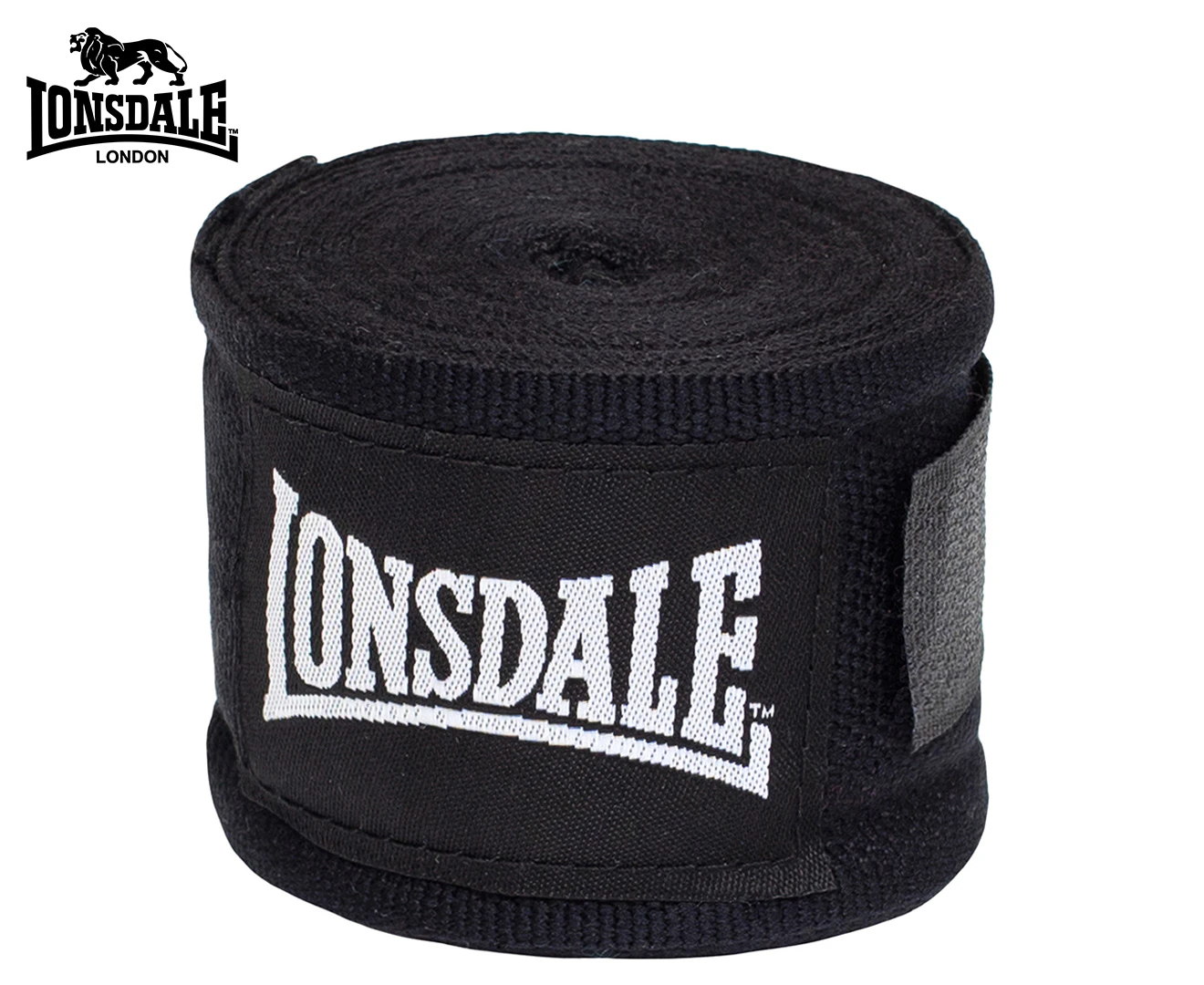 2pc Lonsdale 180" Sports Training Gym/Fitness Hand Wraps Wrist Guards Black