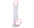 9.25 Inch Realistic Dildo Safe Lifelike Penis Female Masturbation Cup Sex Toy-Transparent