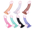 7.8Inch Realistic Soft Dildo Strong Suction Cup Female Masturbation Sex Toy-Clear