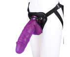 Wearable Women Vagina Simulation Realistic Dildo Couple Masturbation Sex Toy-Purple