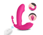 Vibrator Toy Tongue Licking Waterproof Sex Toy Adults Automatic Vibrator Dildos Toy for Couple-Rose Red