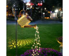 LED Solar Watering Can String Light Garden Shower Outdoor Art Tree