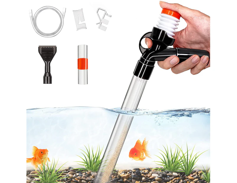 Aquarium Gravel  Kit Long Nozzle Water Changer for Water Changing and Filter Gravel Cleaning with Air-Pressing Button and Adjustable