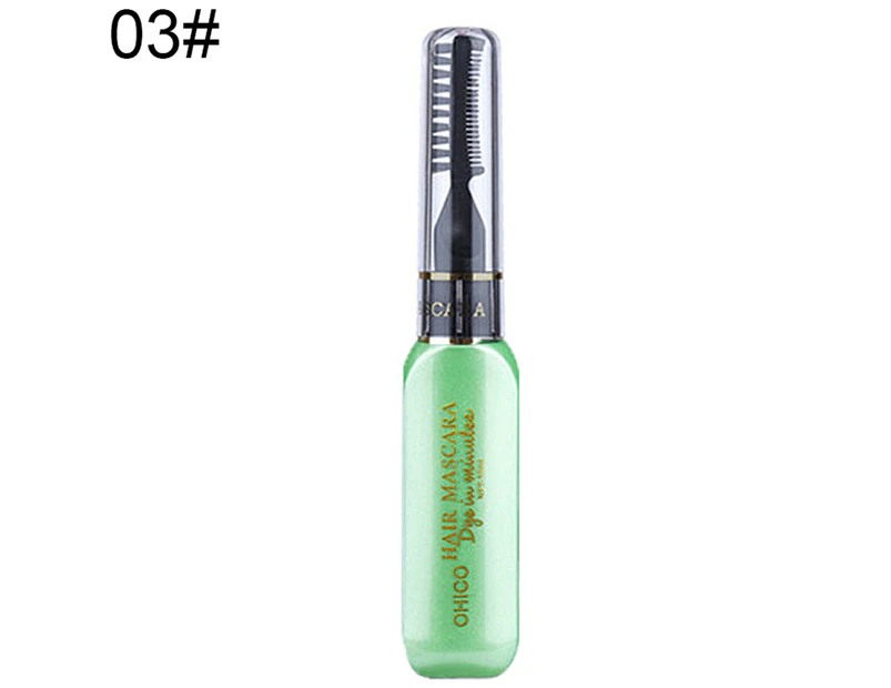 10ml Disposable Unisex Mascara Fast Hair Dye Cream Pen DIY Coloring Styling Comb-Green
