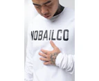 NOBAILCO MEN'S ACTIVE RELENTLESS LONG SLEEVE COMFORT STRETCH ACTIVEWEAR TEE / CREW NECK QUICK DRY T-SHIRT RUNNING GYM ATHLETIC THUMBHOLE - White