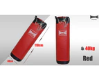 40kg Boxing Punching Bag - Durable PU Leather Solid Filled - 110cm x 40cm (Red)