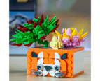 1 Set Building Block Toy Eye-catching Relieve Boredom Colorful Flowers Bouquet Bulk Garden Building Blocks for Home