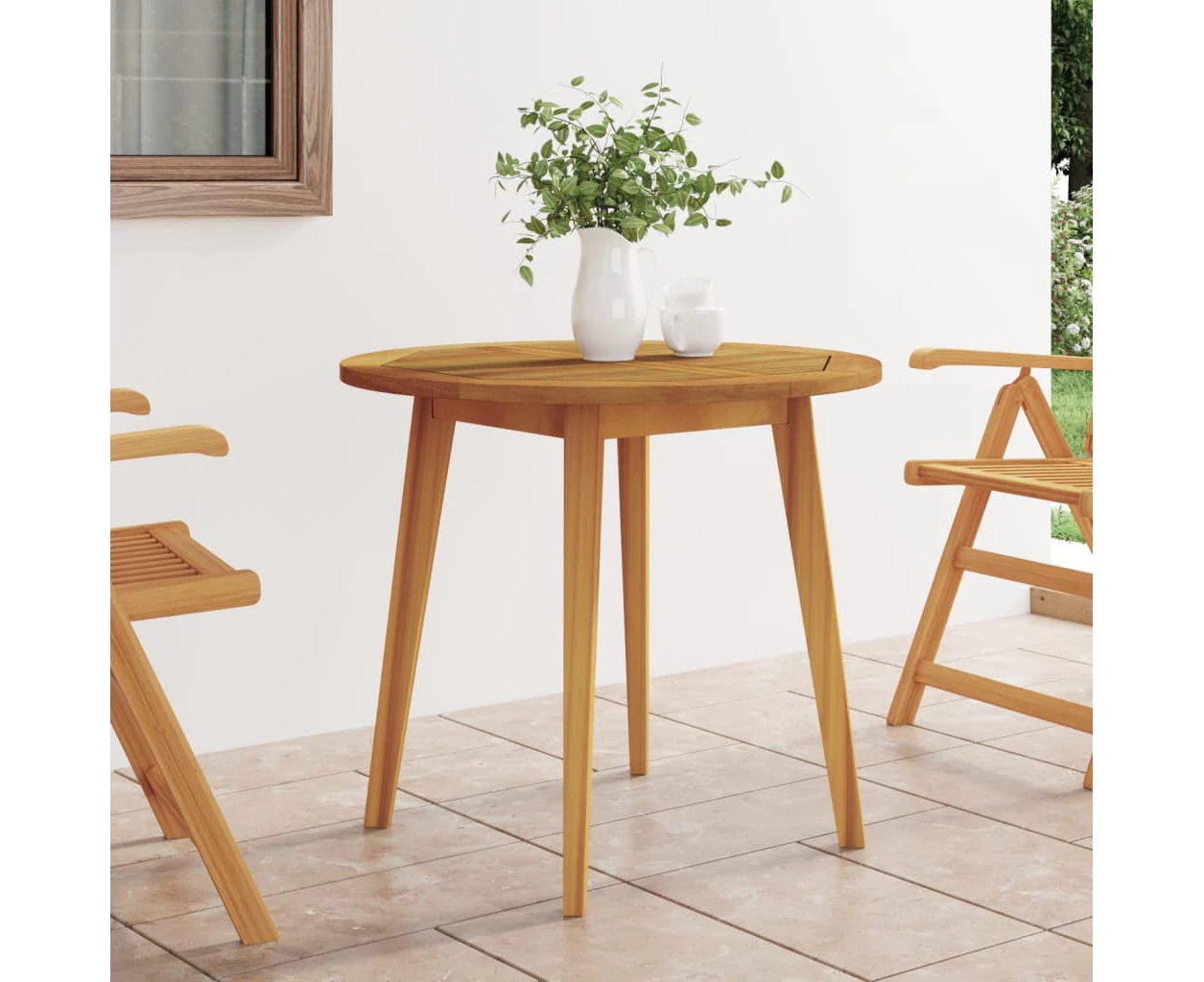 vidaXL Garden Table √ò85x75 cm Solid Wood Acacia