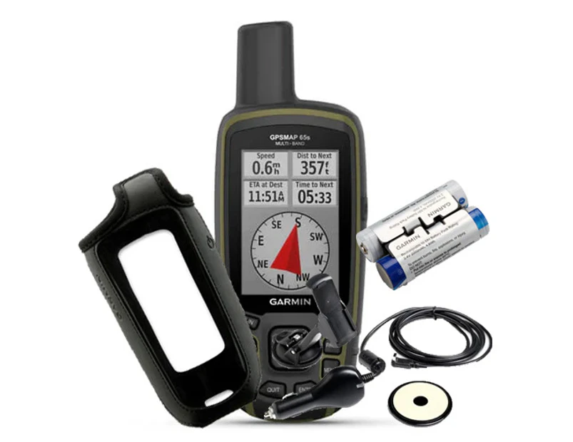 Garmin GPSMAP 65S GPS w Case, Car Kit & Battery