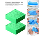 Ultra Soft Exfoliating Sponge,Bath Sponge for Kids and Adult Shower,Dead PVA Skin Sponge - Green