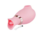 Sex Toy Quick Climax Versatile Tongue Licking Powerful Double Head Flirting Silicone Clit Stimulator Masturbation Sucker Adult Product-Pink