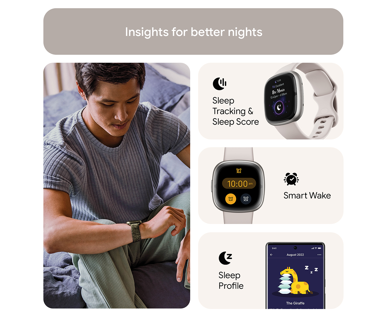 PC/タブレット PC周辺機器 Fitbit Sense 2 Health & Fitness Smartwatch - Lunar White/Platinum 