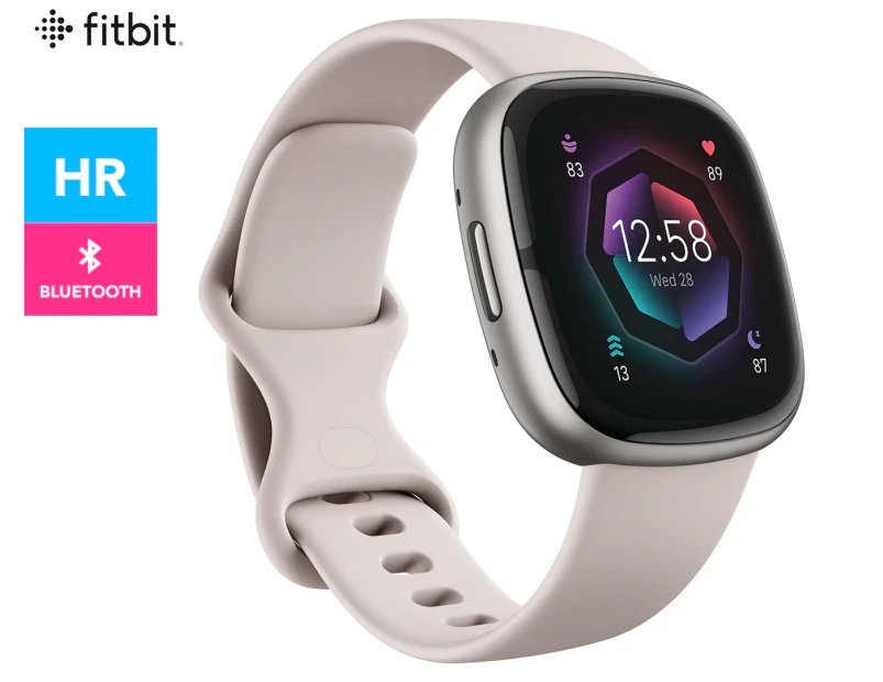 Fitbit Sense 2 Health & Fitness Smartwatch - Lunar White/Platinum