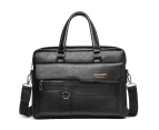 Luxury Designer Men handbag PU Leather Business Handbag messenger bag 15.6 Inches Laptop Bag Fashion Male Shoulder Bags - Black