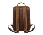 New Men's backpack retro Crazy Horse Leather luxury travel bag backpack Business shoold bag for man daypack laptop bag - Brown