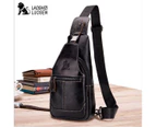Hot Sale Casual Genuine Leather Bag Chest Bag For Men Messenger Bags Mens Chest Crossbody Bags Male Shoulder - Black