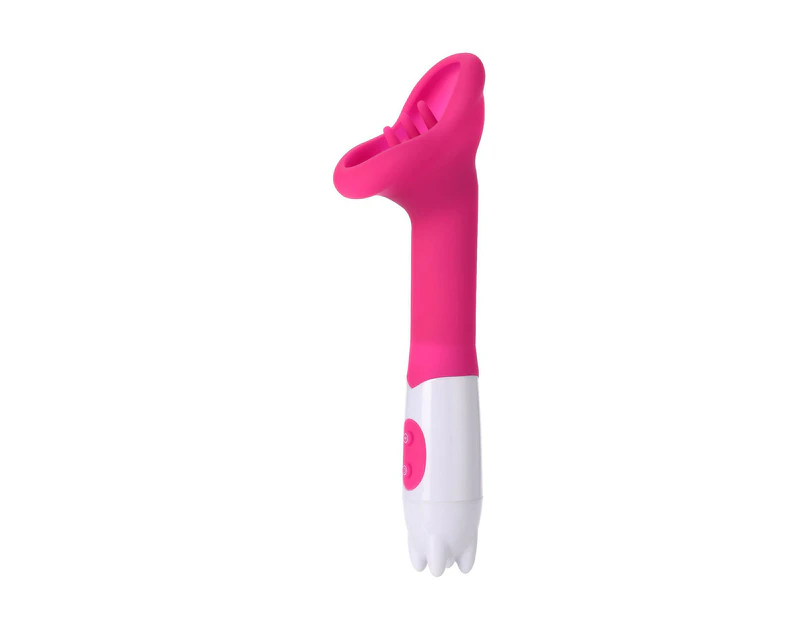 Vibrator Flexible Double Rod Silicone Adult Sex Toy for Women-Rose