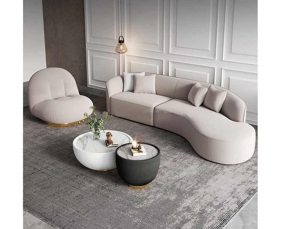 Skye 1046 Curved Velet sofa Designer/contemporary/ Modern - Whole Set