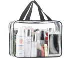 2 Pieces Large Clear Makeup Cosmetic Toiletry Organizer Bag, Clear Plastic Tote Bags, Waterproof Transparent Small Clear Handbag Purse