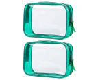 Clear Toiletry Bag Transparent Makeup Bags Set Waterproof Wash Bag - Green