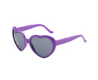 Lady Sunglasses Fashionable Cute Design Adorable Retro Heart Shaped Sunglasses for Traveling-Purple