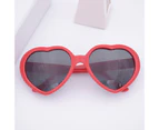 Lady Sunglasses Fashionable Cute Design Adorable Retro Heart Shaped Sunglasses for Traveling-Red