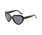 Lady Sunglasses Fashionable Cute Design Adorable Retro Heart Shaped Sunglasses for Traveling-Black