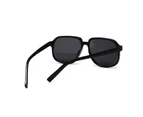 Women Sunglasses Large Frame Square Retro Simple Style Cool Sun-resistant Solid Color UV Protection Adults Sunglasses for Outdoor-A