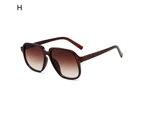 Women Sunglasses Large Frame Square Retro Simple Style Cool Sun-resistant Solid Color UV Protection Adults Sunglasses for Outdoor-H