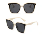Adult Sunglasses Square Retro Large Frame Ultra-light Classic Sun-resistant Simple Style Anti-UV Women Men Unisex Sunglasses for Vacation-White