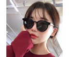 Sun Glasses Round Frame Comfortable Wearing Not Easy to Fall Off Wide Vision High Clarity UV Waterproof Classic Double Color Sunglasses for Outdoor-Black