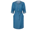 Millers Long Sleeve Chambray Midi Dress - Womens - Denim Mid Wash