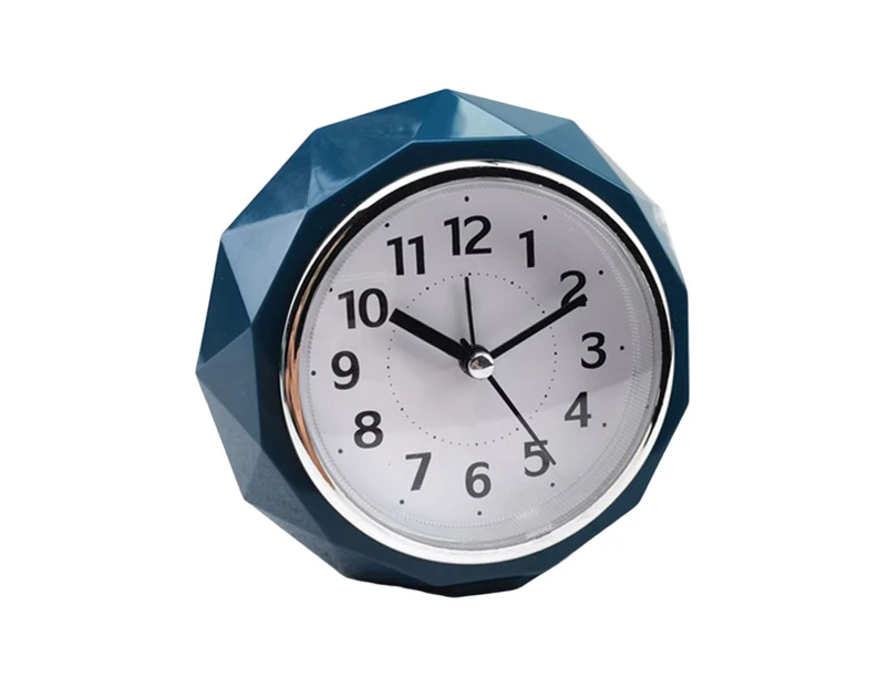 Desk Clock Precise Silent Night Light Battery Powered Non Ticking Table Music Alarm Clock for Office-Dark Blue