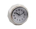 Desk Clock Precise Silent Night Light Battery Powered Non Ticking Table Music Alarm Clock for Office-White
