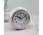 Desk Clock Precise Silent Night Light Battery Powered Non Ticking Table Music Alarm Clock for Office-White