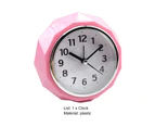 Desk Clock Precise Silent Night Light Battery Powered Non Ticking Table Music Alarm Clock for Office-Pink