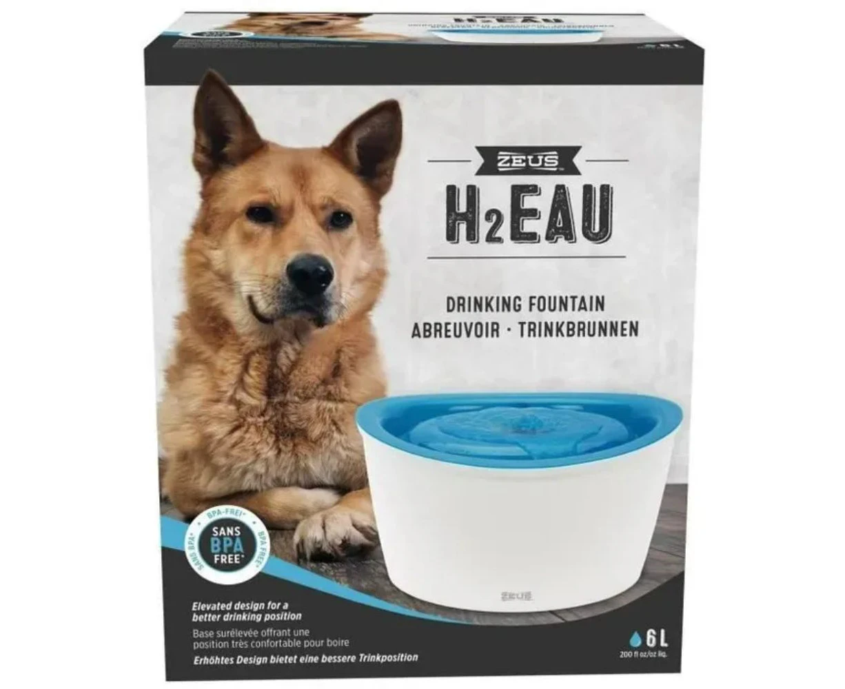 Zeus H2Eau (Dogit Fresh & Clear) Pet Water Fountain for Cats & Dogs - 6 litres