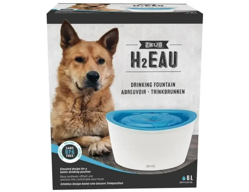 Zeus H2Eau (Dogit Fresh & Clear) Pet Water Fountain for Cats & Dogs - 6 litres