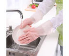 1 Pair Dishwashing Gloves Long Sleeve Protect Hands Waterproof PVC Kitchen Cleaning Dishwashing Gloves for Daily Use-Pink