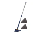 Cleaning Mop 360 Degree Rotatable Protect Hands Dense Microfiber Cloth Telescopic Household Triangle Mop for Home-Dark Blue B