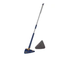 Cleaning Mop 360 Degree Rotatable Protect Hands Dense Microfiber Cloth Telescopic Household Triangle Mop for Home-Dark Blue A