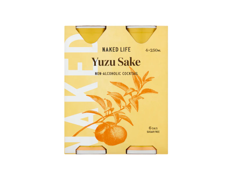 Naked Life Yuzu Sake 4-Pack 250ml (Carton of 6)